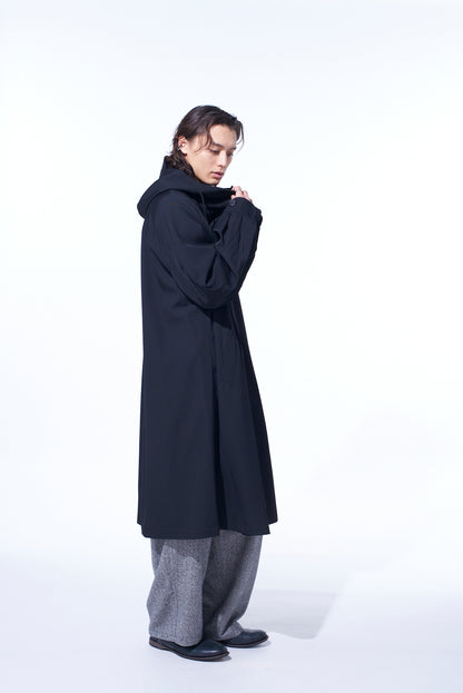 WASHER WOOL GABARDINE MILITARY COAT