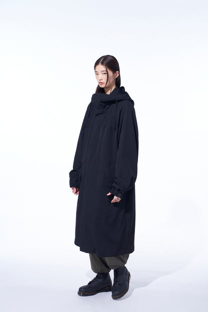 WASHER WOOL GABARDINE MILITARY COAT