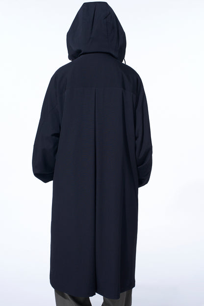 WASHER WOOL GABARDINE MILITARY COAT