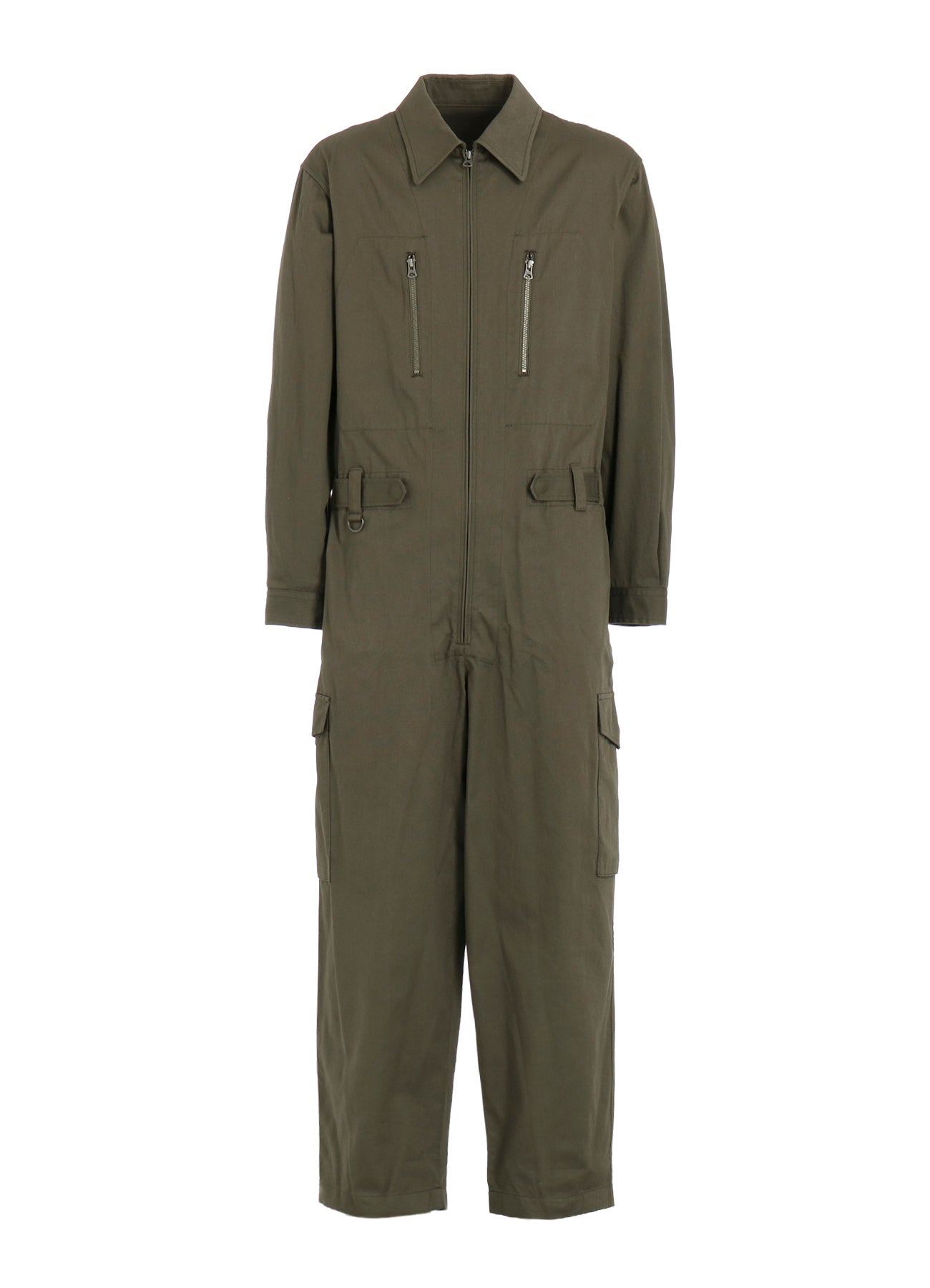 COTTON TWILL 6-POCKET ZIP-UP JUMPSUIT