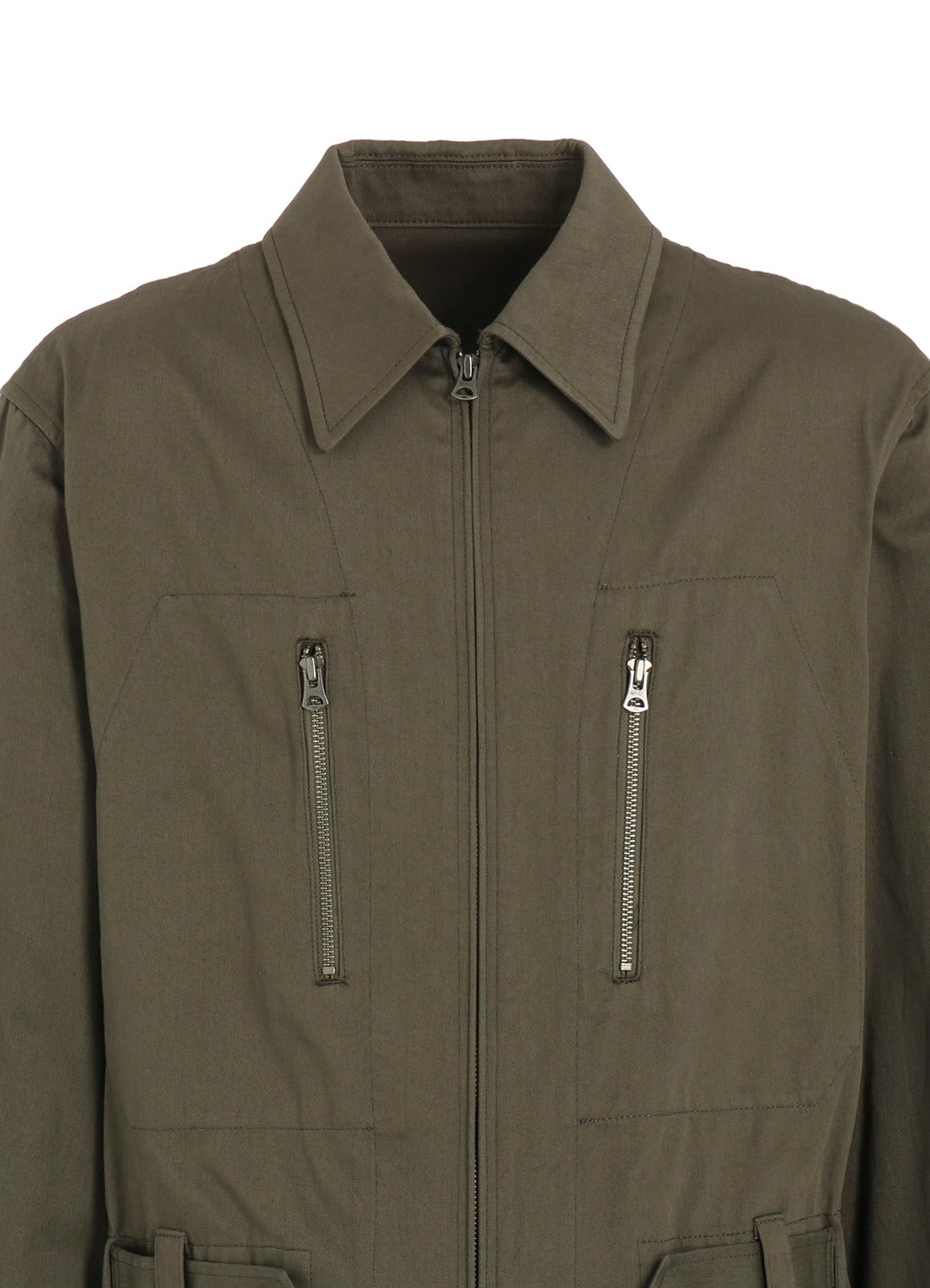 COTTON TWILL 6-POCKET ZIP-UP JUMPSUIT
