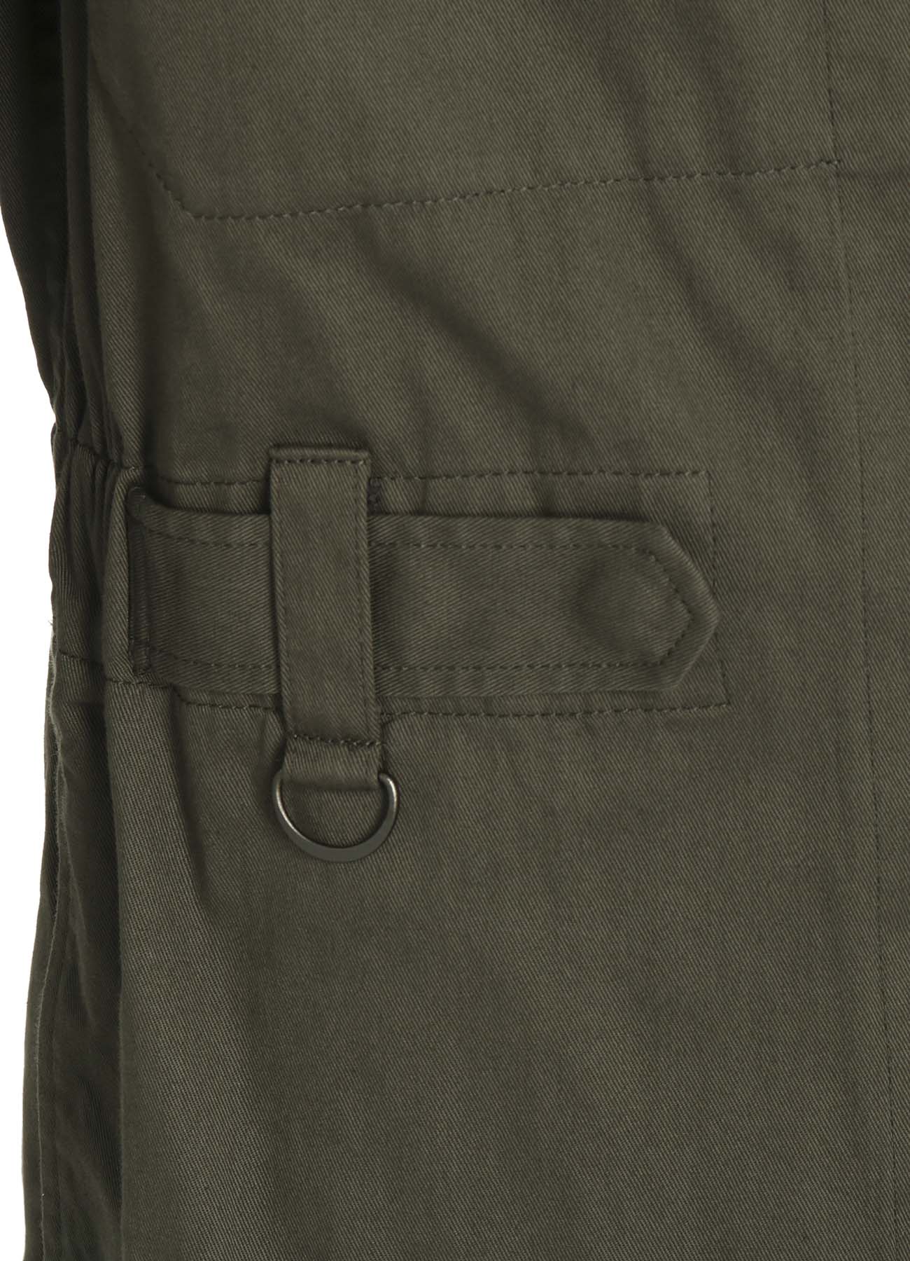 COTTON TWILL 6-POCKET ZIP-UP JUMPSUIT