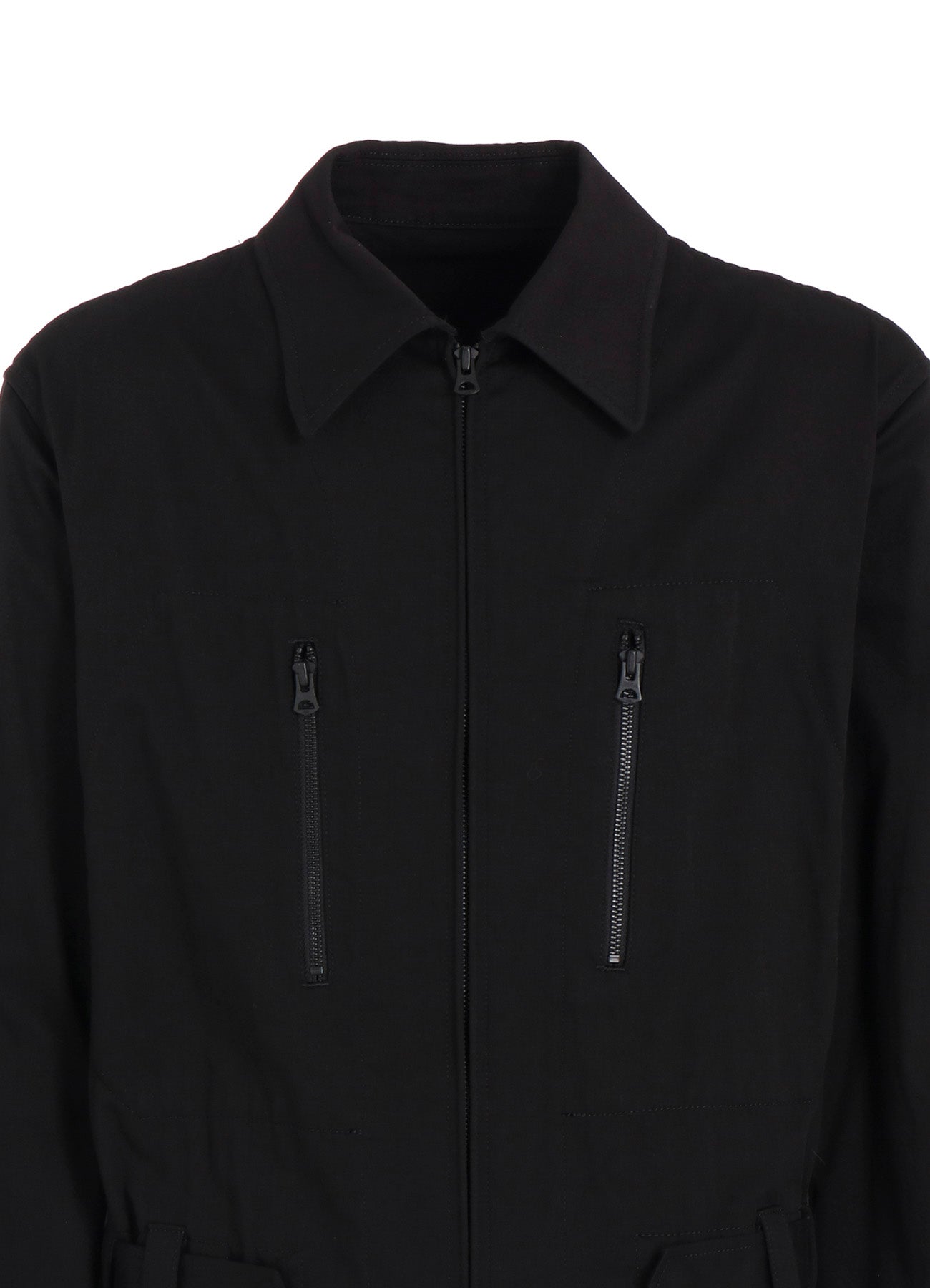 COTTON TWILL 6-POCKET ZIP-UP JUMPSUIT