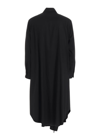 RAYON TWILL LAYERED LONG SHIRT DRESS