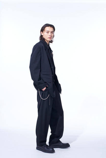 WASHER WOOL GABARDINE CHANGE POCKET TAILORED JACKET