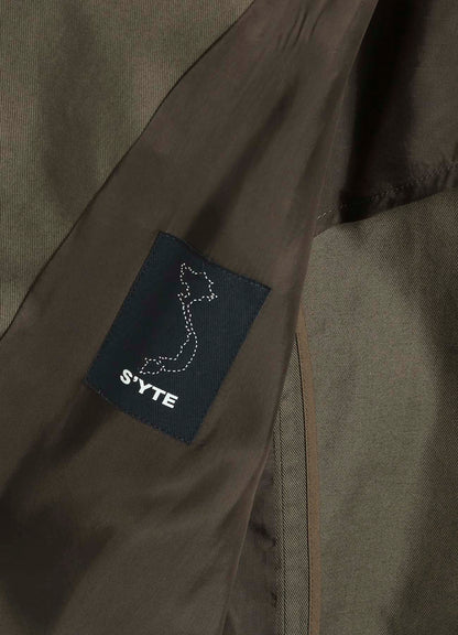 COTTON TWILL PEAKED LAPEL TAILORED JACKET