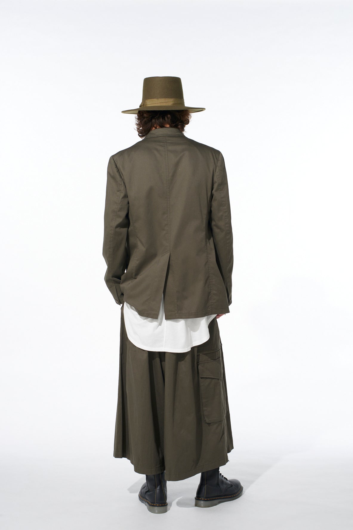 COTTON TWILL PEAKED LAPEL TAILORED JACKET