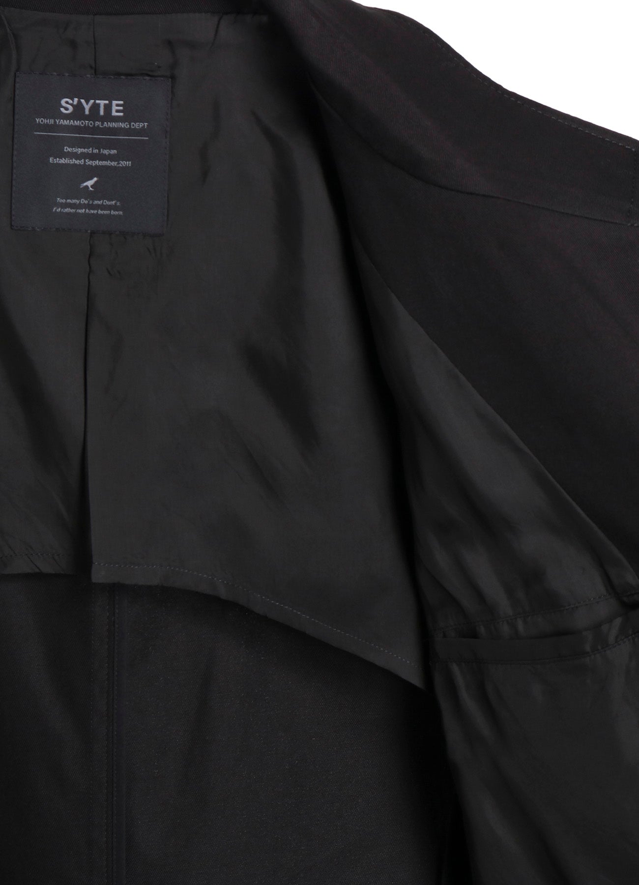 COTTON TWILL PEAKED LAPEL TAILORED JACKET