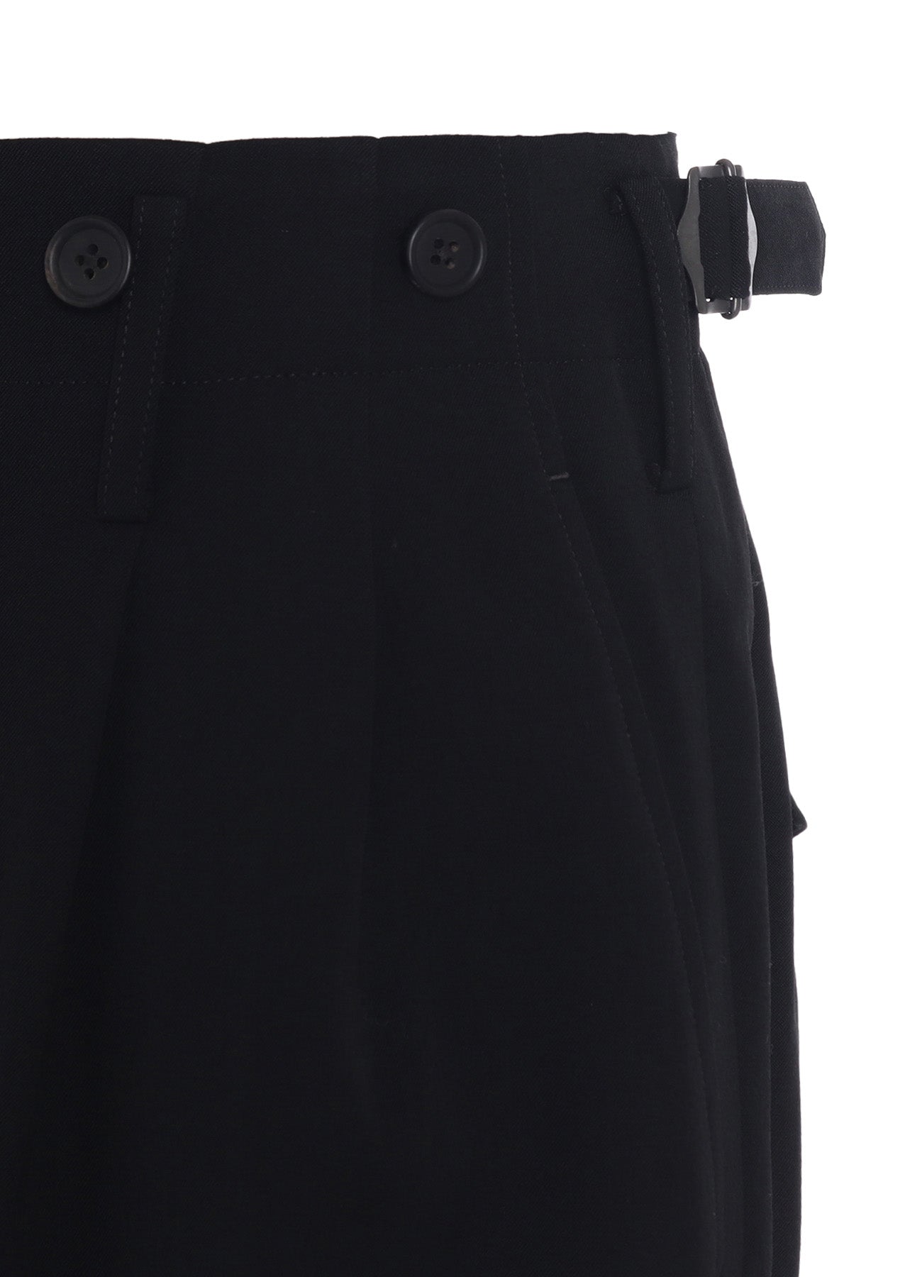 WASHER WOOL GABARDINE 2 TUCK SUSPENDER PANTS