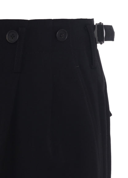 WASHER WOOL GABARDINE 2 TUCK SUSPENDER PANTS