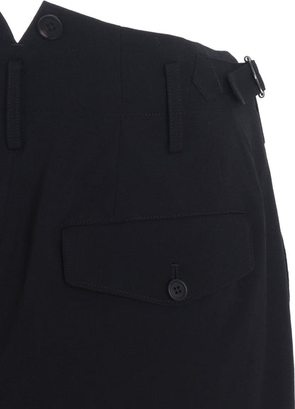 WASHER WOOL GABARDINE 2 TUCK SUSPENDER PANTS