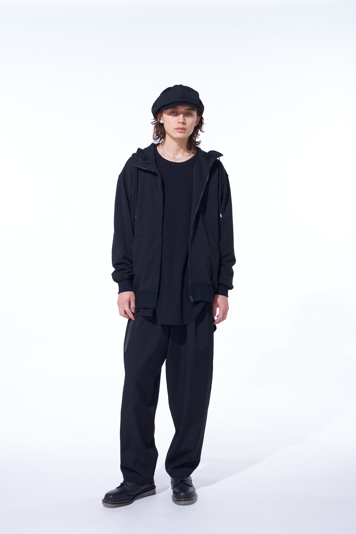 WASHER WOOL GABARDINE 2 TUCK SUSPENDER PANTS