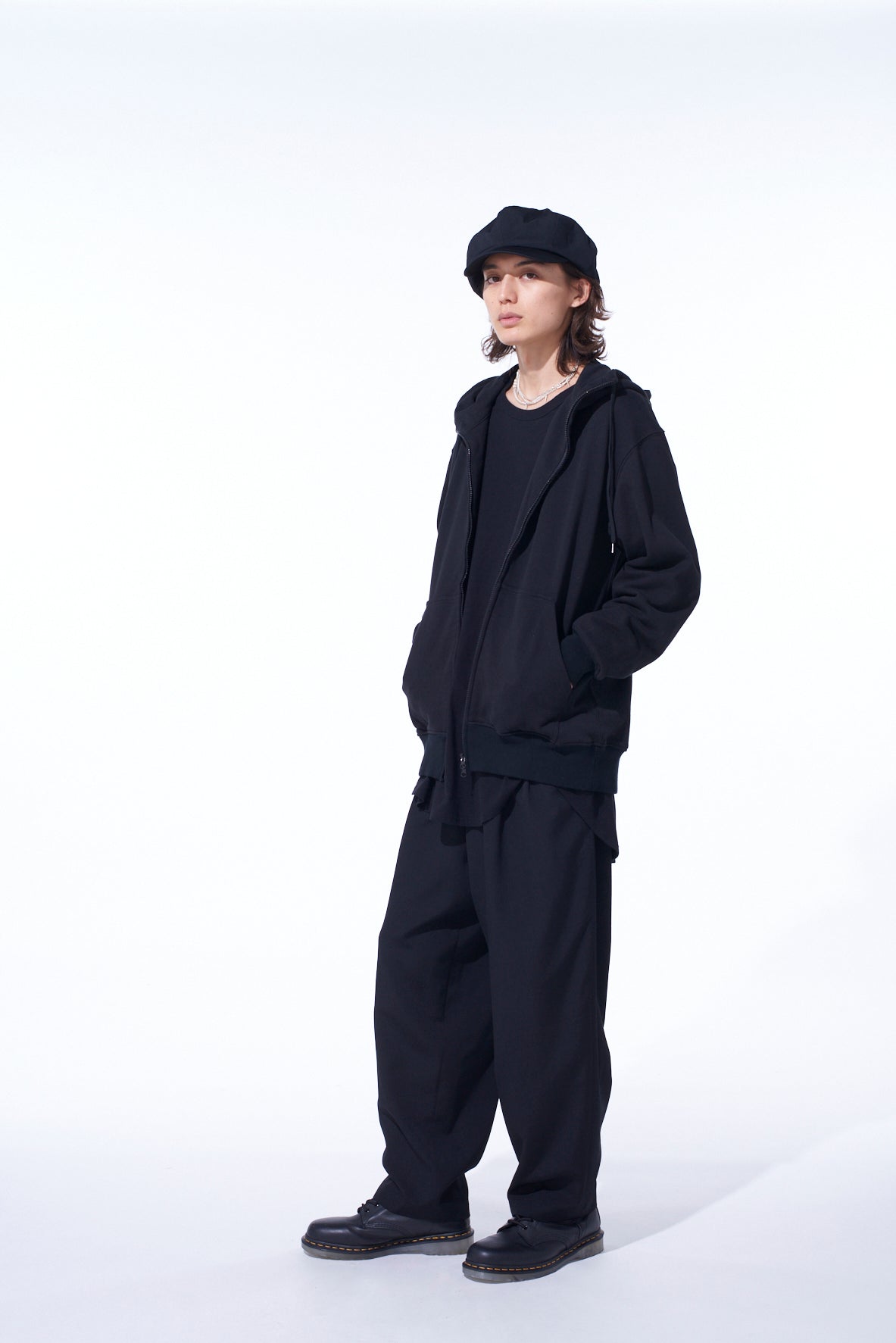 WASHER WOOL GABARDINE 2 TUCK SUSPENDER PANTS