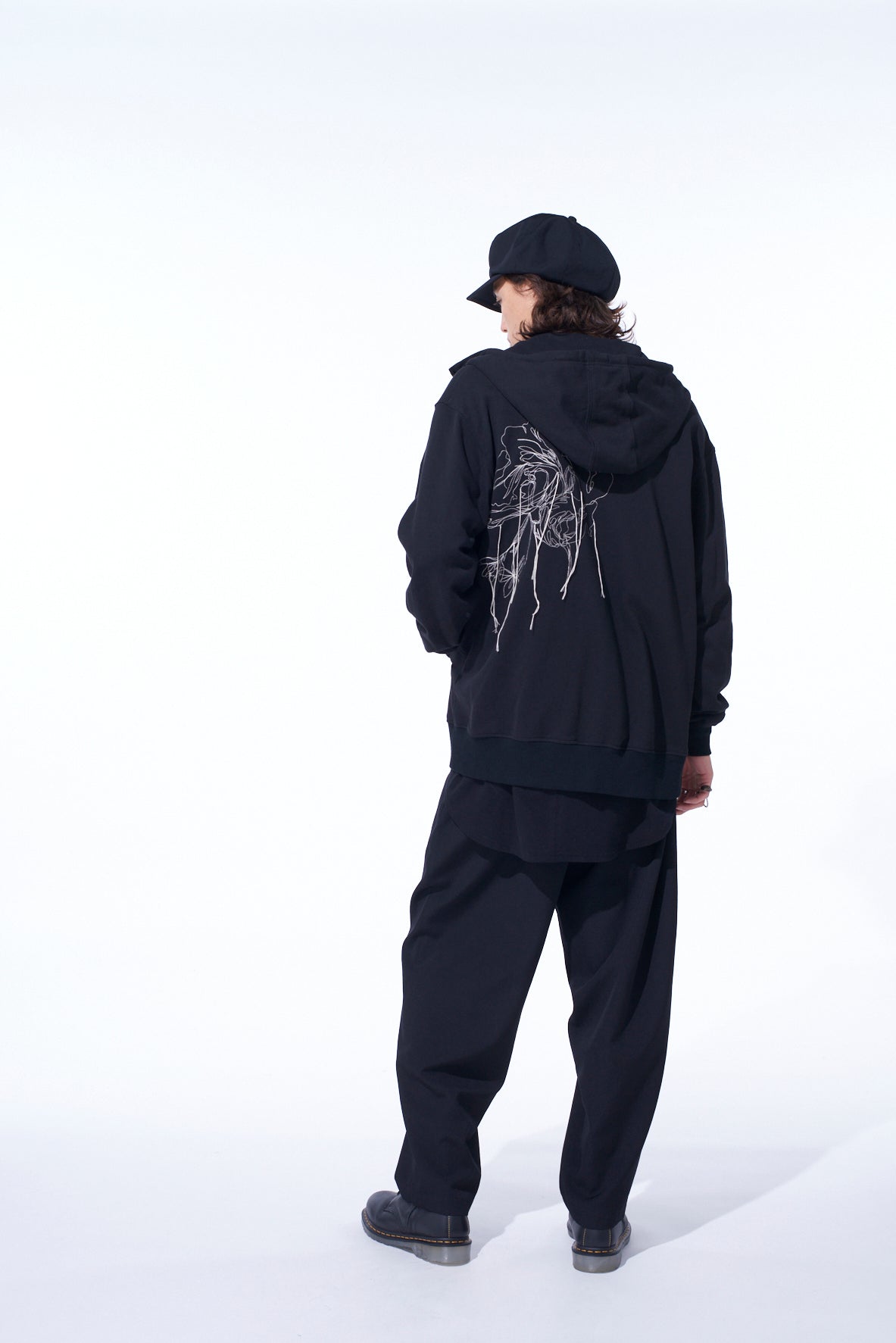 WASHER WOOL GABARDINE 2 TUCK SUSPENDER PANTS