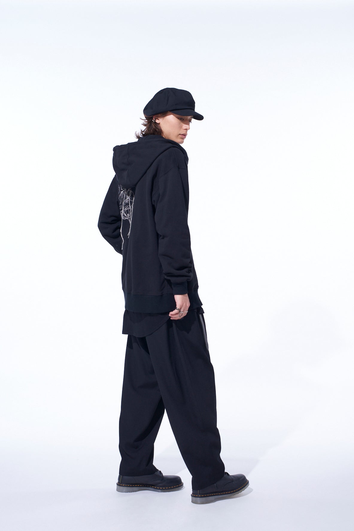 WASHER WOOL GABARDINE 2 TUCK SUSPENDER PANTS