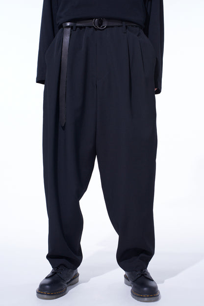 WASHER WOOL GABARDINE 2 TUCK SUSPENDER PANTS
