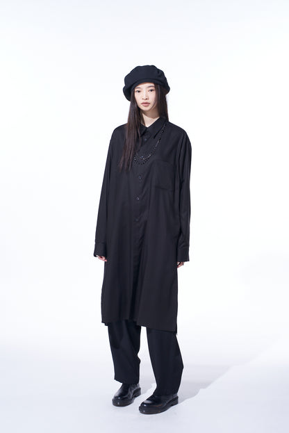 WASHER WOOL GABARDINE 2 TUCK SUSPENDER PANTS