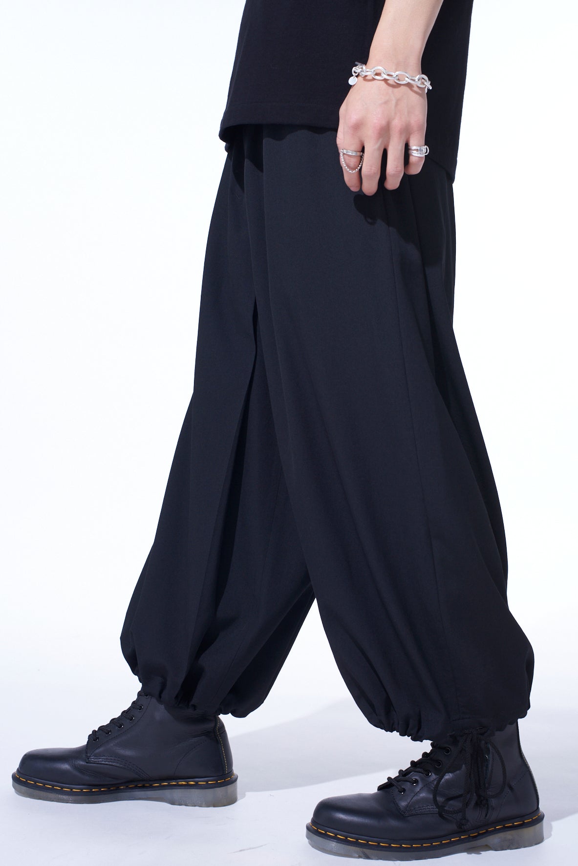 WASHER WOOL GABARDINE HAKAMA PANTS