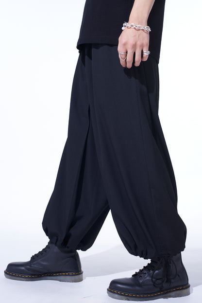 WASHER WOOL GABARDINE HAKAMA PANTS