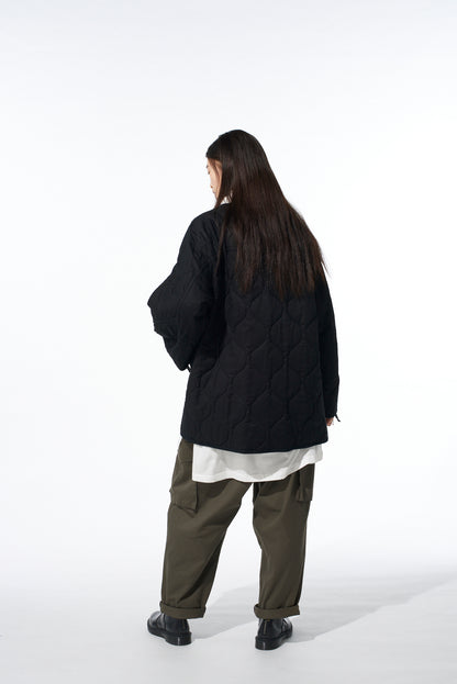 COTTON TWILL KNEE TUCK CARGO PANTS