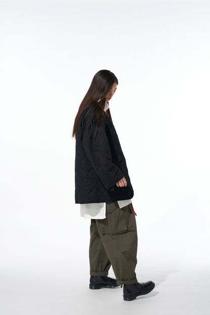 COTTON TWILL KNEE TUCK CARGO PANTS