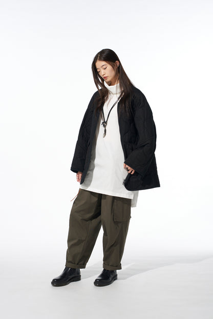 COTTON TWILL KNEE TUCK CARGO PANTS