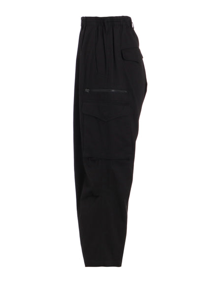 COTTON TWILL KNEE TUCK CARGO PANTS