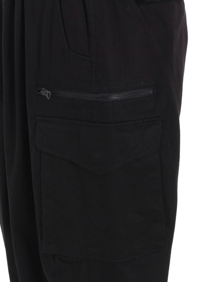 COTTON TWILL KNEE TUCK CARGO PANTS
