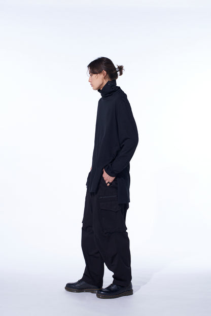 COTTON TWILL KNEE TUCK CARGO PANTS