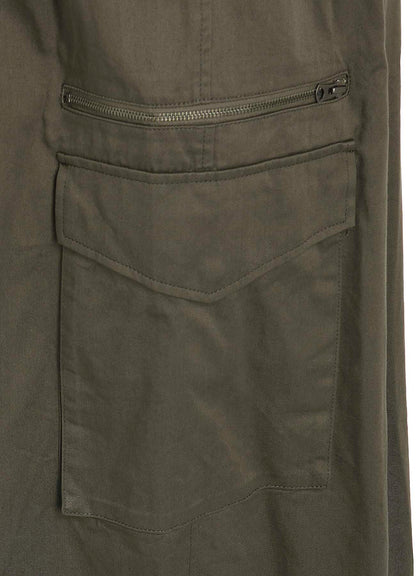 COTTON TWILL CARGO CULOTTE PANTS