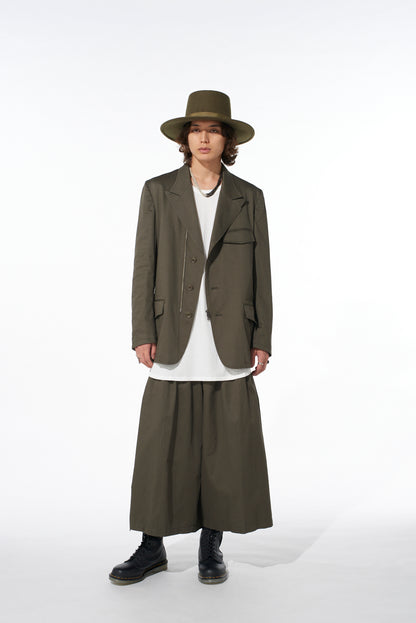 COTTON TWILL CARGO CULOTTE PANTS