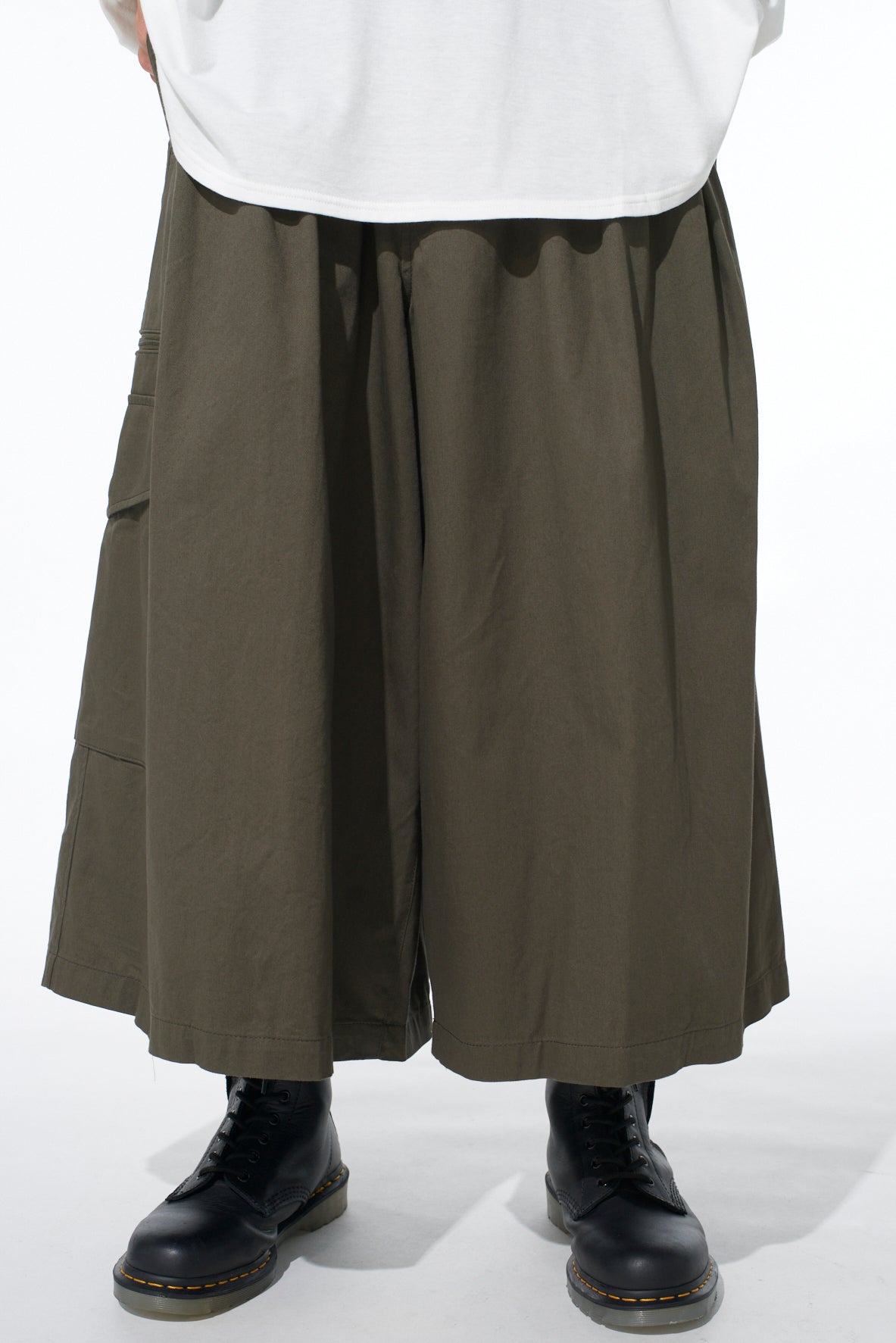 COTTON TWILL CARGO CULOTTE PANTS