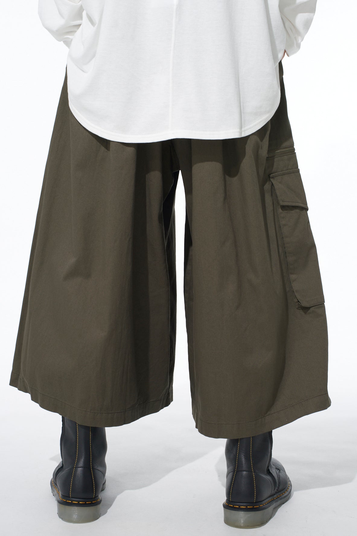 COTTON TWILL CARGO CULOTTE PANTS
