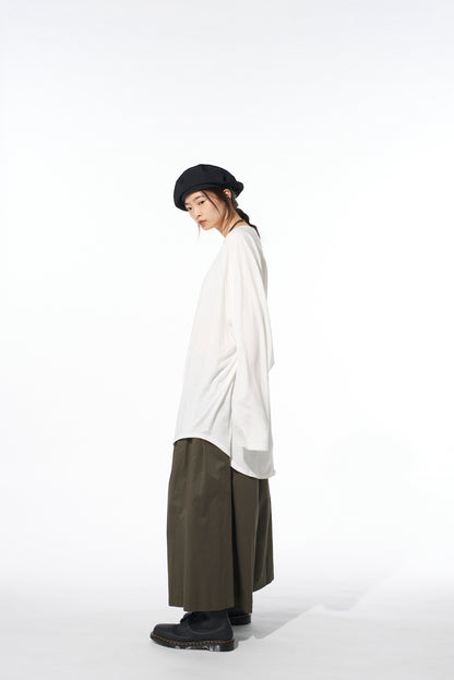 COTTON TWILL CARGO CULOTTE PANTS