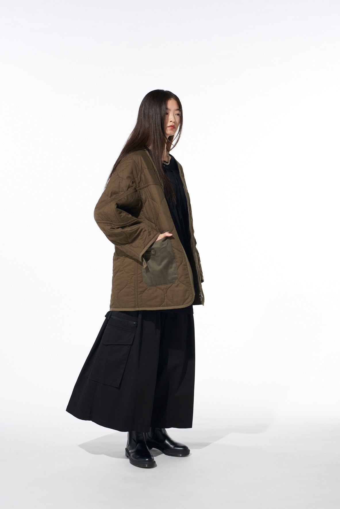 COTTON TWILL CARGO CULOTTE PANTS