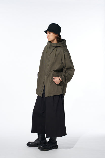COTTON TWILL CARGO CULOTTE PANTS
