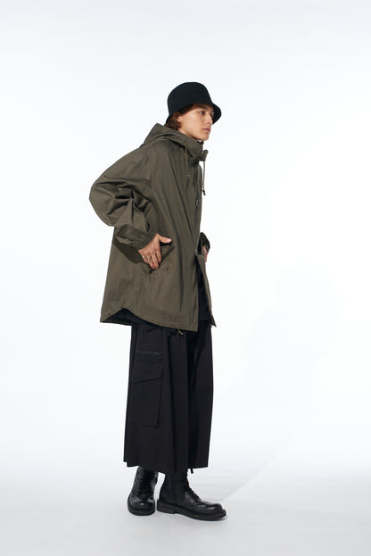 COTTON TWILL CARGO CULOTTE PANTS