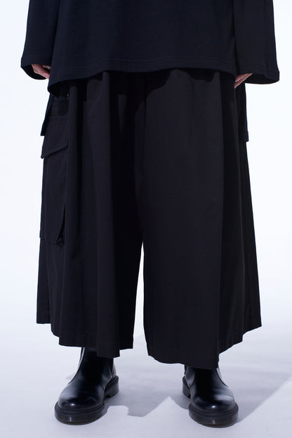 COTTON TWILL CARGO CULOTTE PANTS