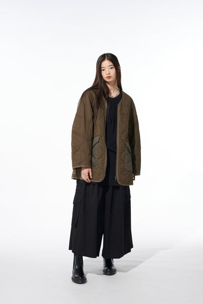 COTTON TWILL CARGO CULOTTE PANTS