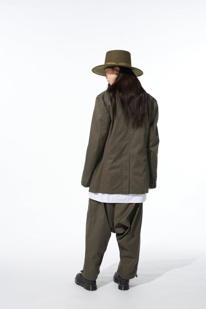 COTTON TWILL WIDE SAROUEL PANTS