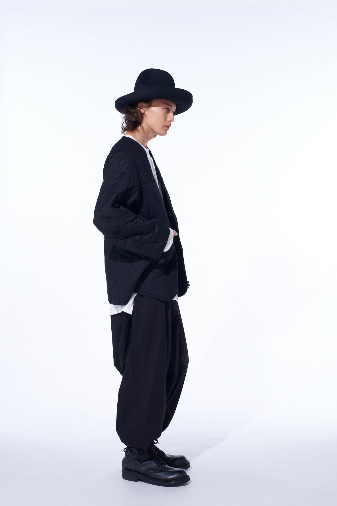 COTTON TWILL WIDE SAROUEL PANTS