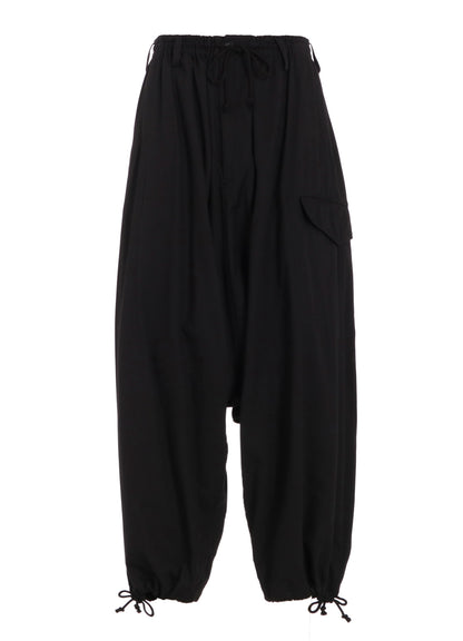 COTTON TWILL WIDE SAROUEL PANTS