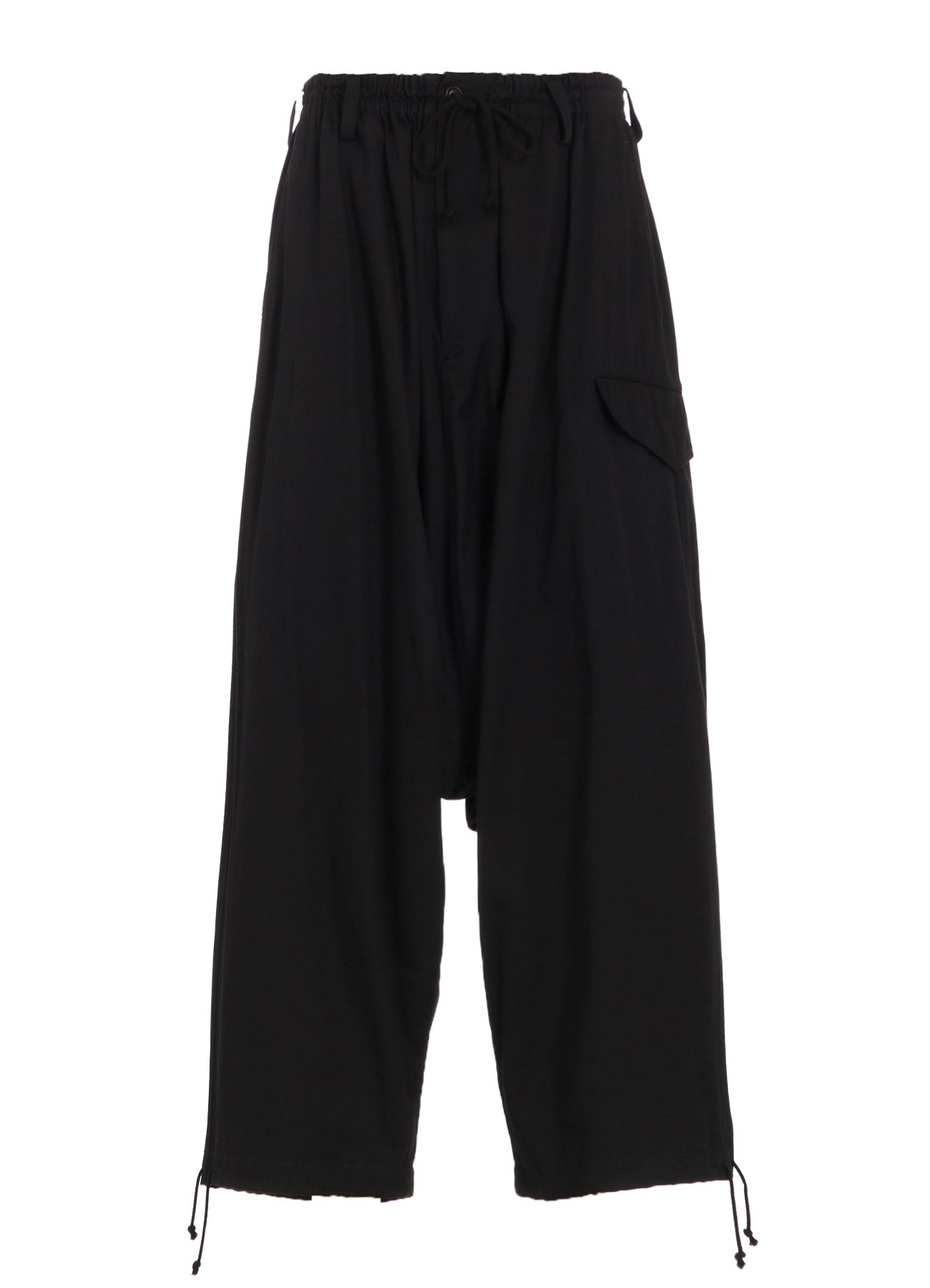 COTTON TWILL WIDE SAROUEL PANTS