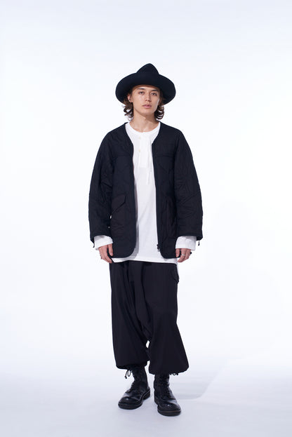 COTTON TWILL WIDE SAROUEL PANTS