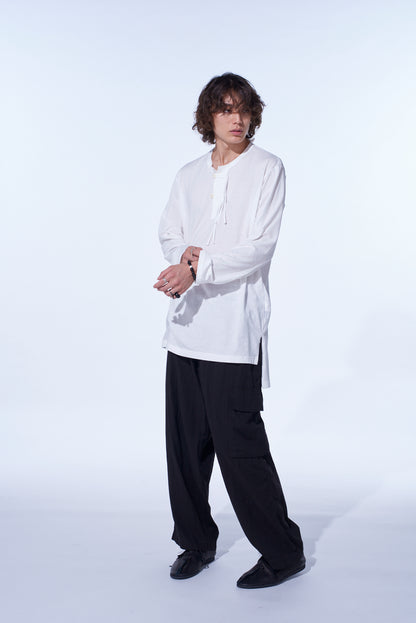 BLUE TIGER'S EYE+SMOKY QUARTZ BRASS BRACELET