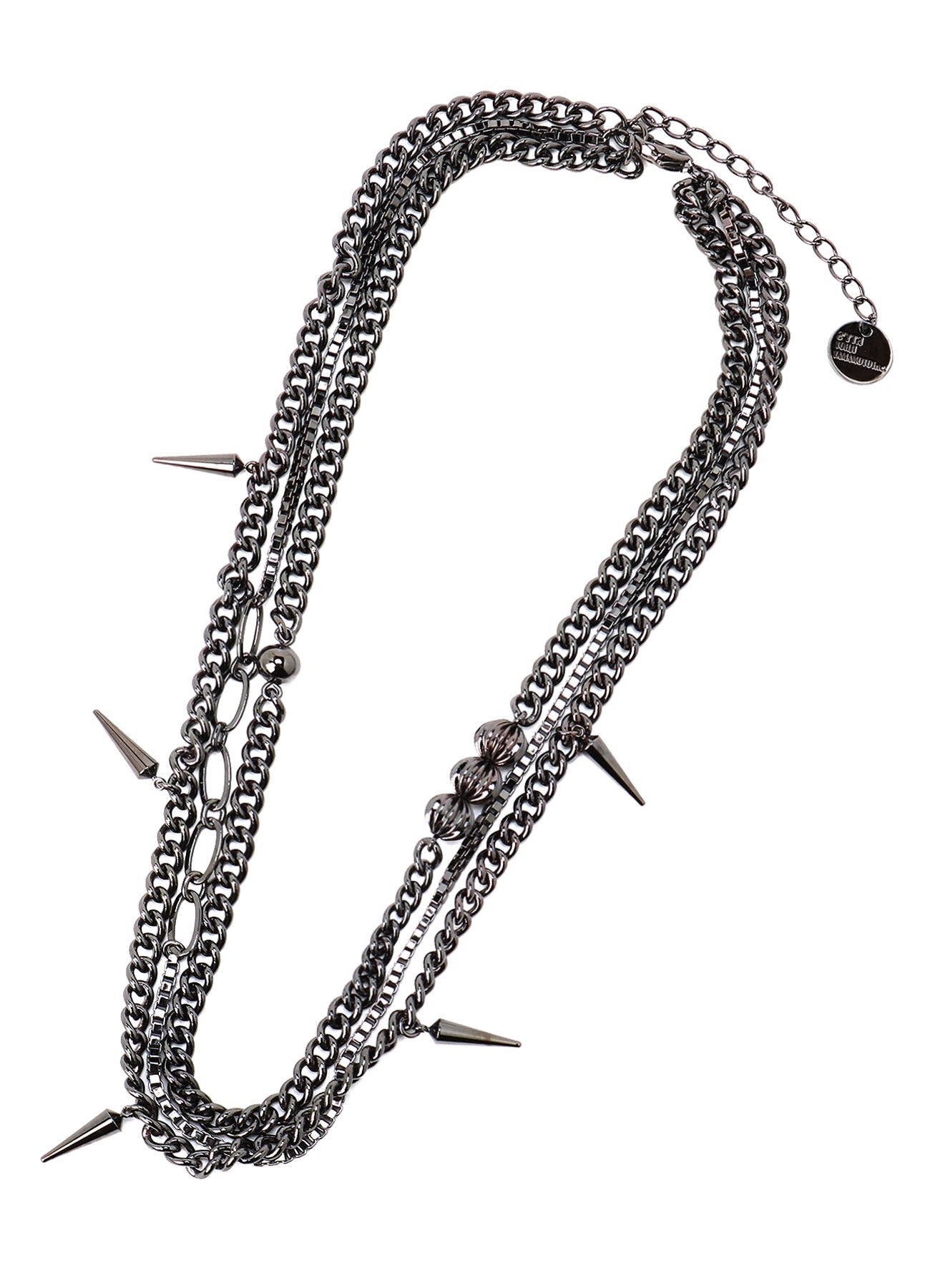 STUDS TRIPLE CHAIN NECKLACE – THE SHOP YOHJI YAMAMOTO