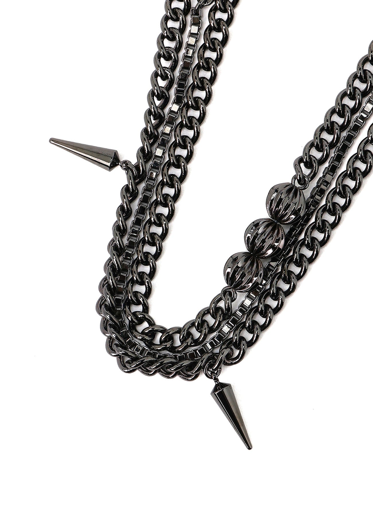 STUDS TRIPLE CHAIN NECKLACE – THE SHOP YOHJI YAMAMOTO