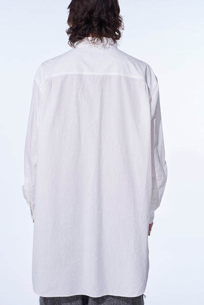 COTTON LINEN DRAWSTRING POCKET SHIRT