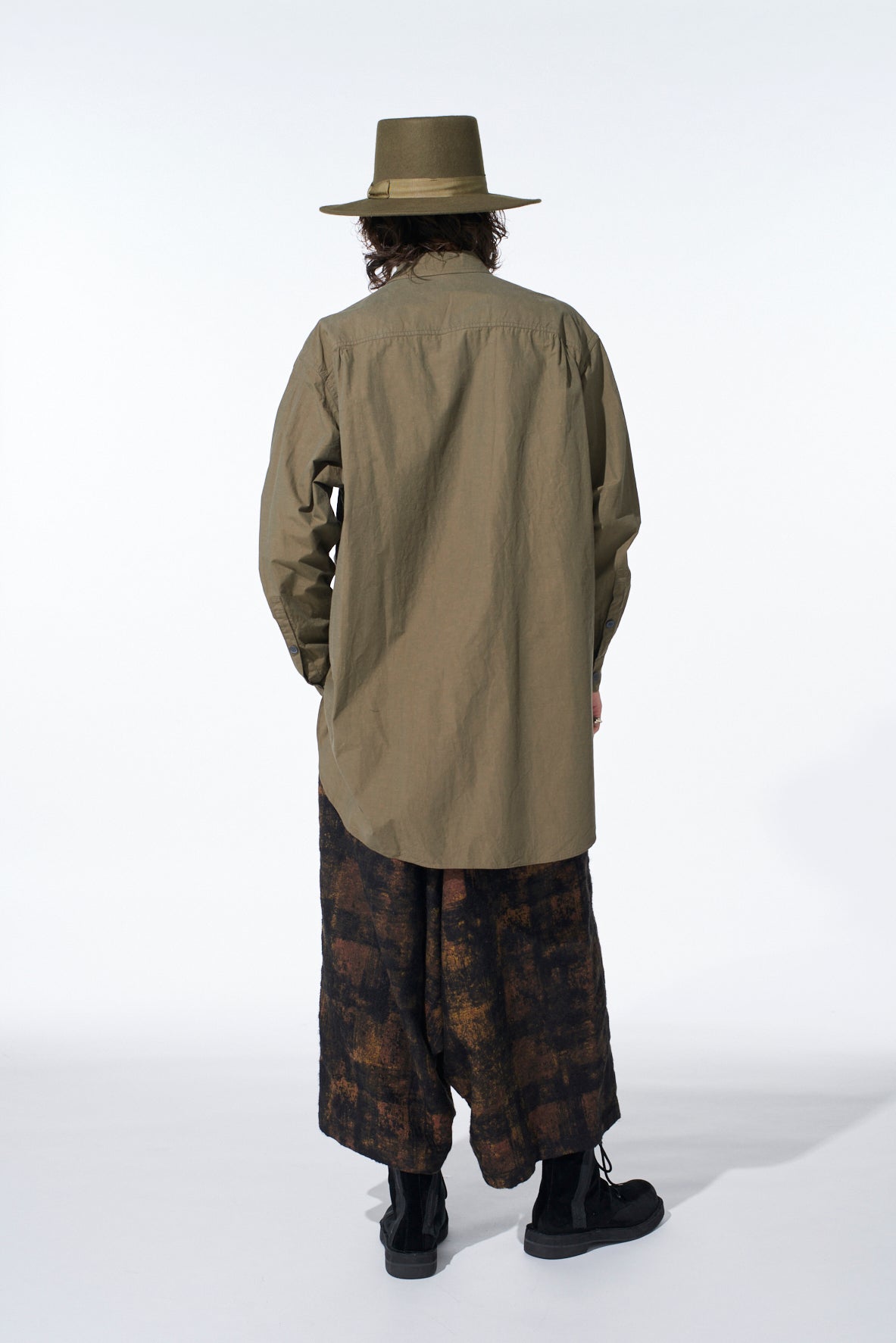 COTTON LINEN DRAWSTRING POCKET SHIRT