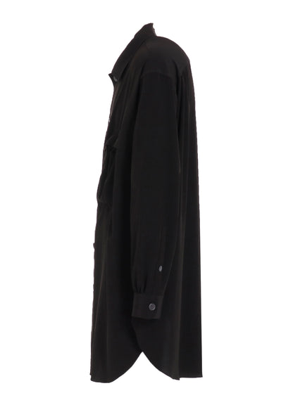 CREPE de CHINE SHIRRING POCKETS SHIRT